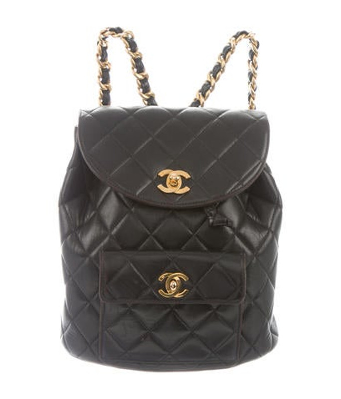 Chanel Vintage Quilted CC Backpack Black Chanel Vintage Quilted CC Backpack | The RealReal