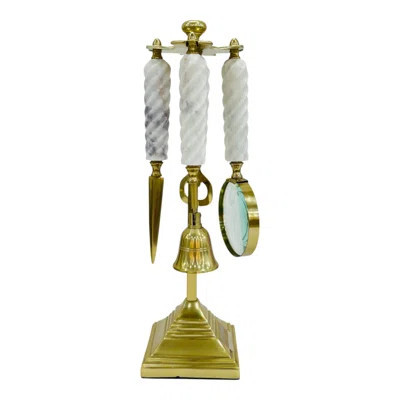 Stylish Office Accessory Sculpture For Home Decor - Modern Decorative Objects And Desk Organizer With Marble Handle - Style With Statues And Figurines | Wayfair North America
