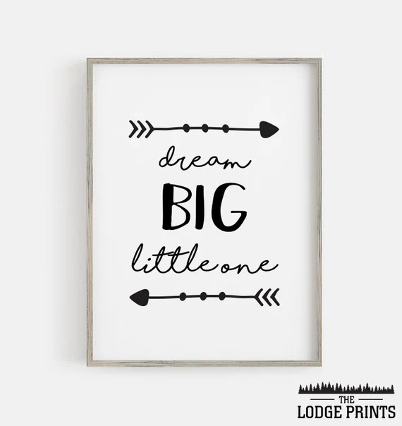 Dream Big Little One Nursery Prints Printable Nursery Decor | Etsy | Etsy (US)