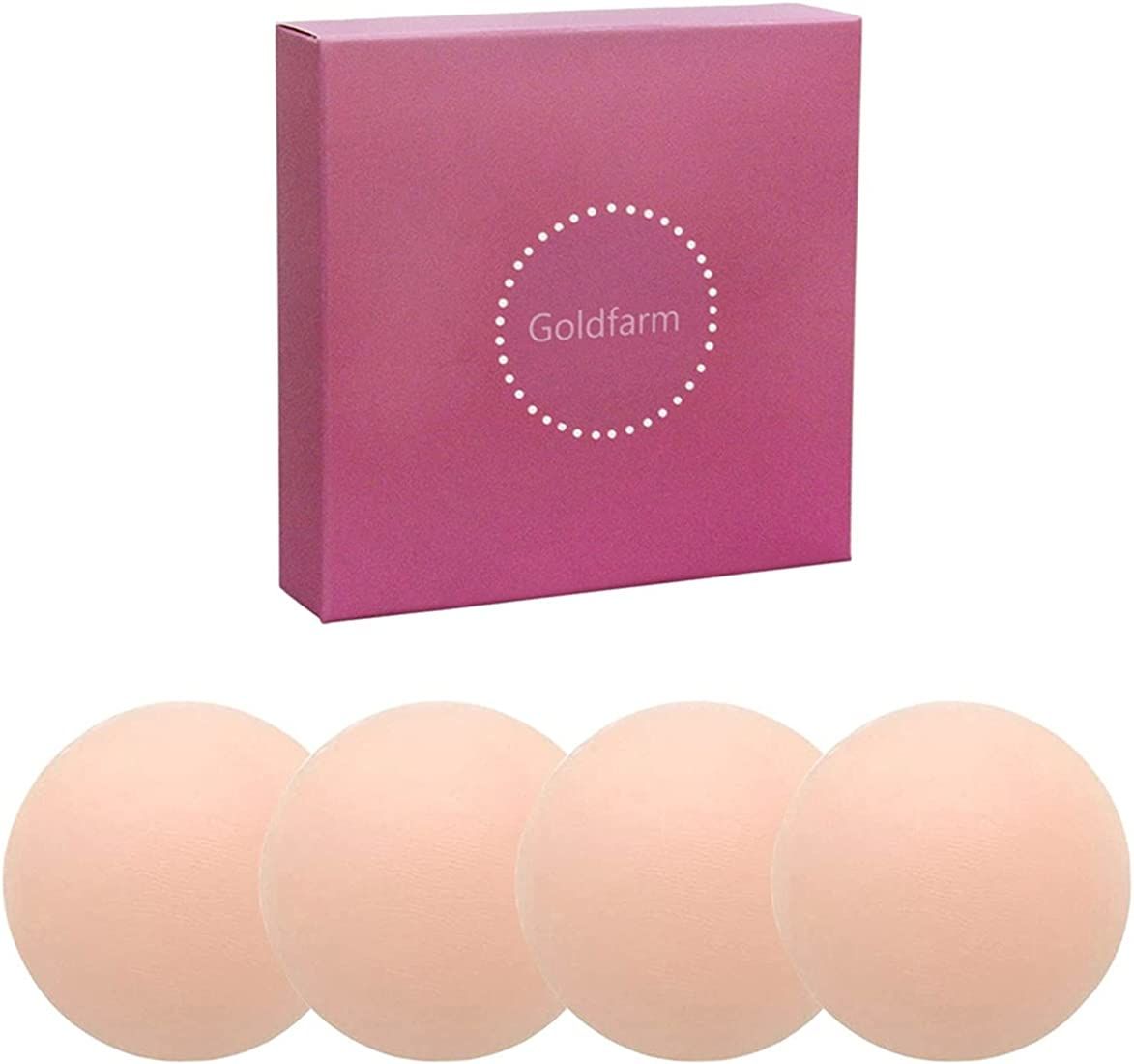 Goldfarm Nippleless Covers, Pasties, Silicone Reusable Breast Pasties Adhesive Bra 2 Pairs | Amazon (US)