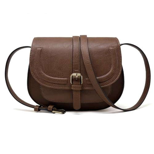 AFKOMST Crossbody Bags for Women,Small Saddle Purse and Boho Cross Body Handbags,Vegan Leather | Amazon (US)
