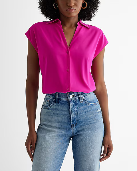 Short Sleeve Button Up Shirt | Express