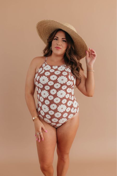 curvy swim for spring and summer! i’m wearing size xl in floral high neck one piece.  straps are adjustable and cups are removable. goes to xxxl

#LTKfindsunder100 #LTKmidsize #LTKswim