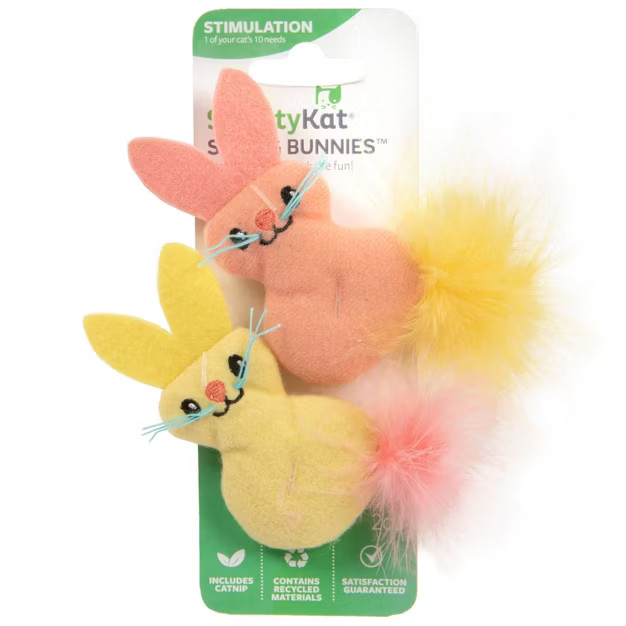 SmartyKat Spring Time Bunnies Catnip Plush Bunny Cat Toy Set - 2ct | Target