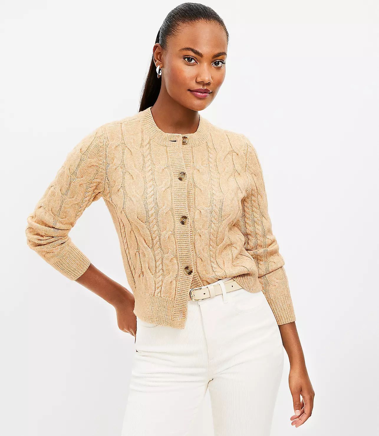 Cable Cardigan | LOFT