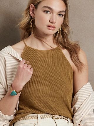 Linen-Blend Sweater Tank | Banana Republic (US)