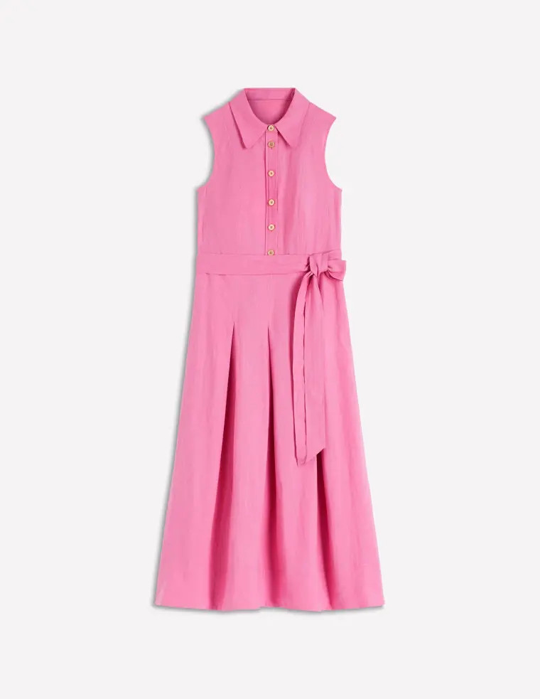 Belinda Linen Shirt Dress-Pink Parfait | Boden UK