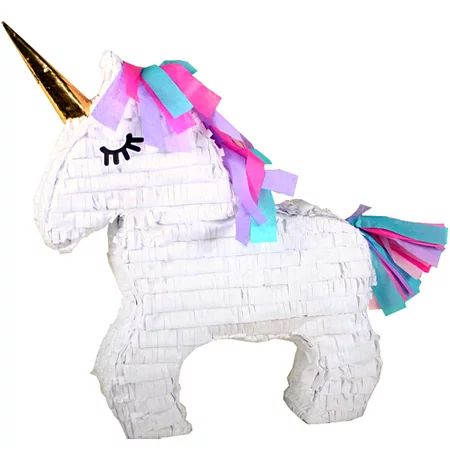 Unicorn Party Pinata with Gold Horn, White, 17in x 21in | Walmart Online Grocery