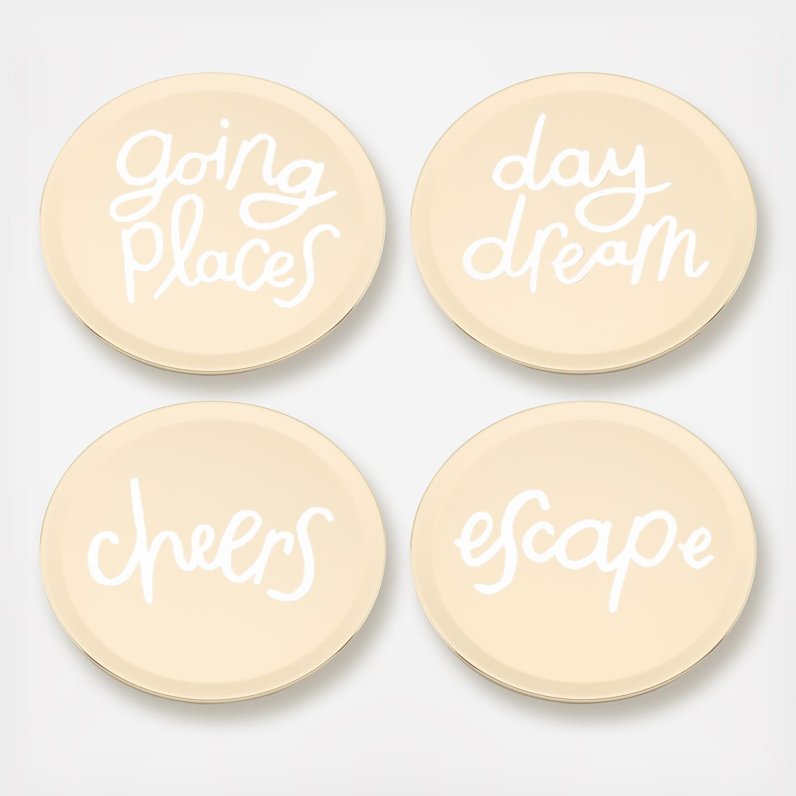 kate spade new york All That Glistens Phrases Coaster, Set of 4 | Zola