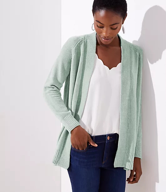 LOFT Chenille Open Cardigan | LOFT