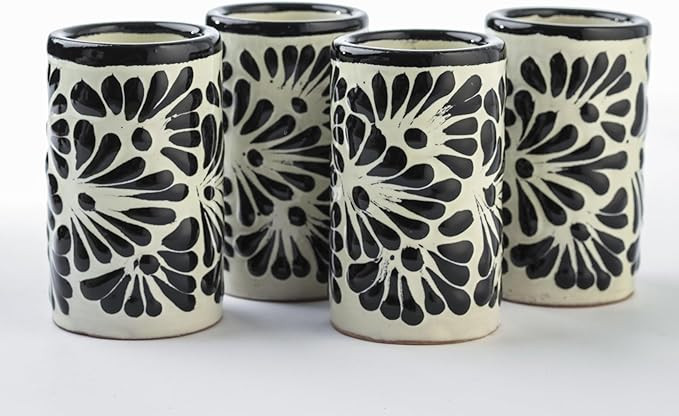 Amazon.com | MEXTEQUIL - Talavera Shot Glasses Set of 4 Authentic Mexican Tequila Shot Glasses - ... | Amazon (US)