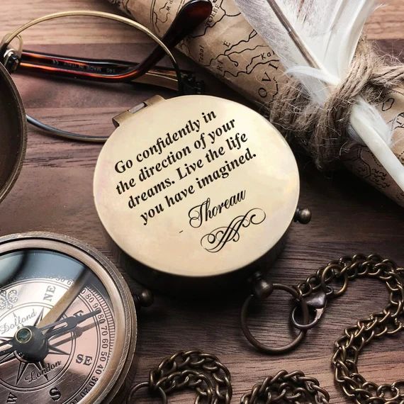 Personalized Compass Inspirational Quotes Engraved on Brass | Etsy | Etsy (US)