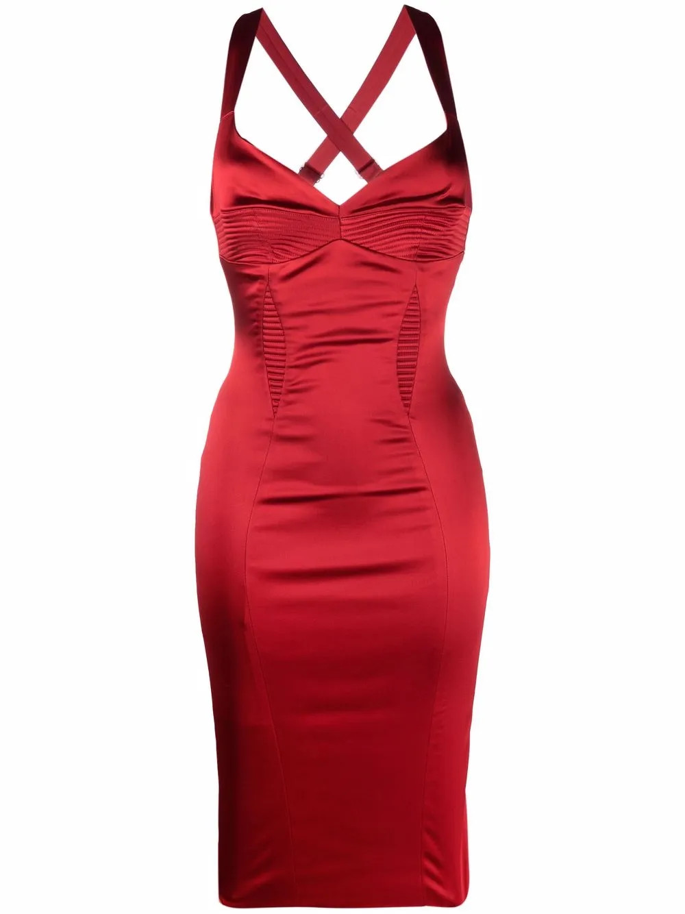 crossover-strap bustier-style dress | Farfetch (US)