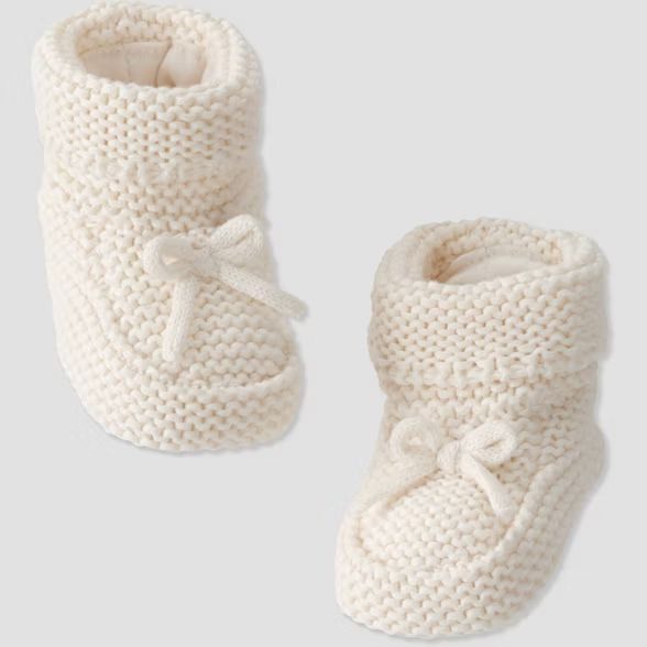 Baby Knit Sweater Bootie - little planet by carter's Cream 0-3M | Target