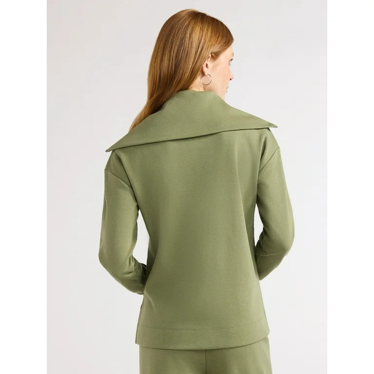 Free Assembly Women's Half Zip Pullover Sweatshirt, Sizes XS-XXL | Walmart (US)