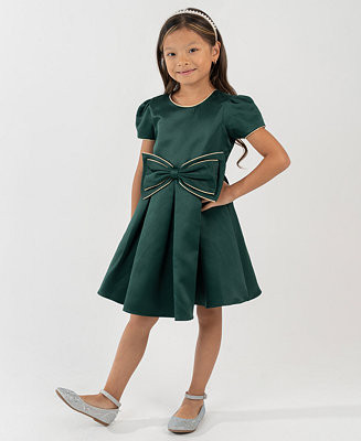 Rare Editions Girls 2T-6X Bow Detail Dress - Macy's | Macy's