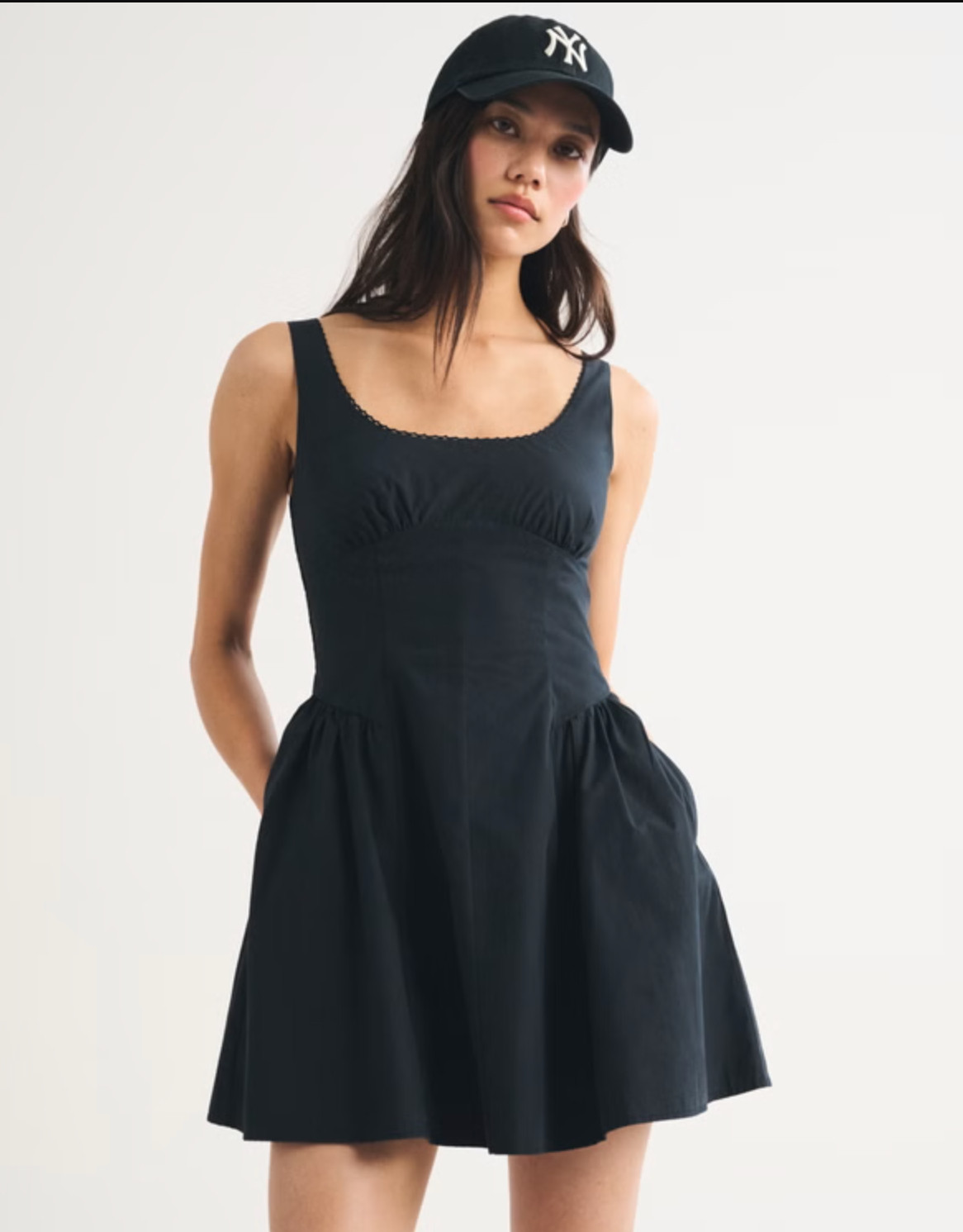  Such a flattering everyday dress 🤍 The Abercrombie Dylan Bra-Free Mini Dress is part of their bra-free collection with built-in support (removable pads!) so you can skip the bra. It features a scoop neckline with delicate picot trim, adjustable straps, back smocking, and a dipped waist that flows into the prettiest skirt. Easy, comfortable, and perfect for throwing on and going ✨ 

 #LTKFestival #LTKdayinmylife #LTKgrwm