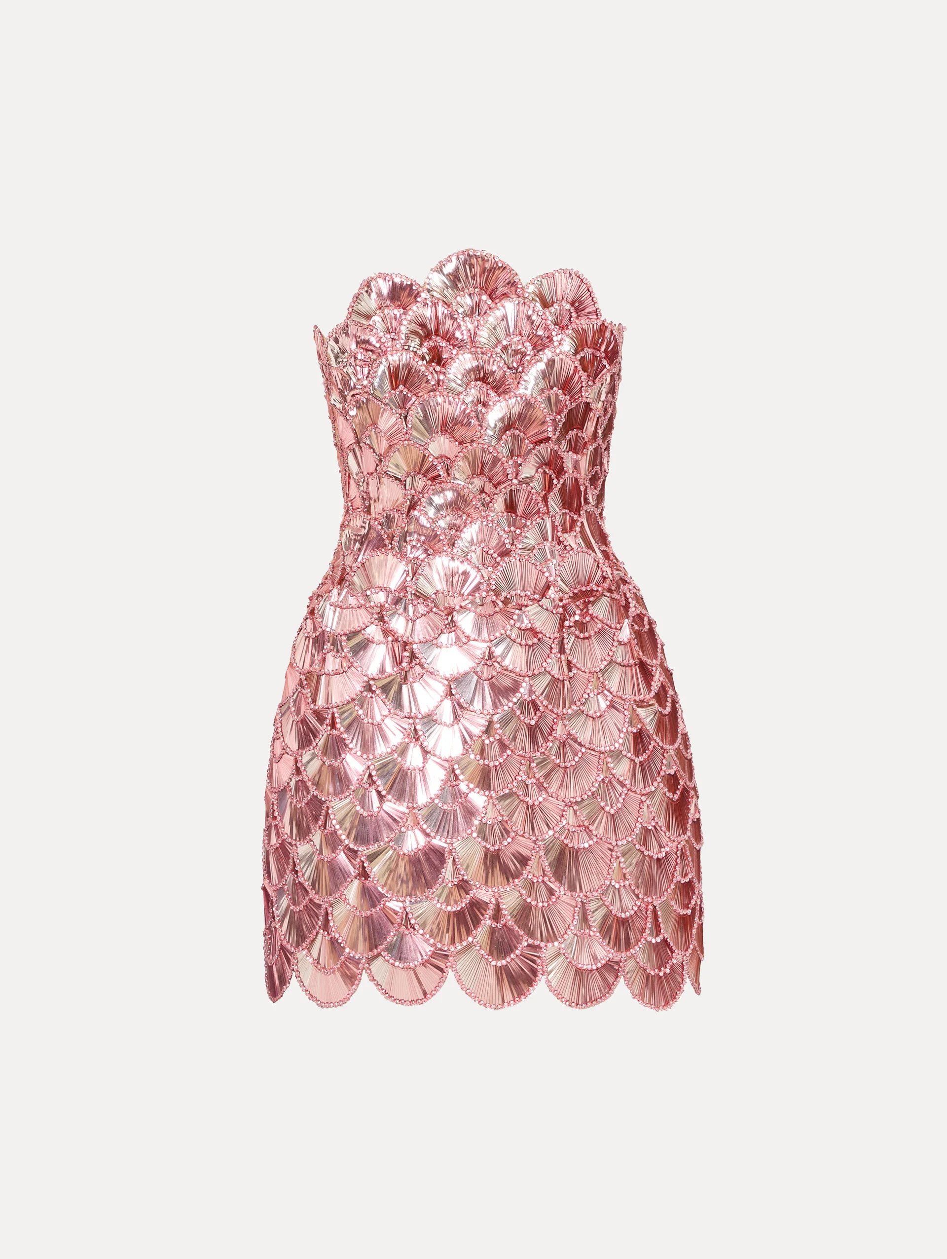 Sequin Scallop Embroidered Dress | Oscar de la Renta