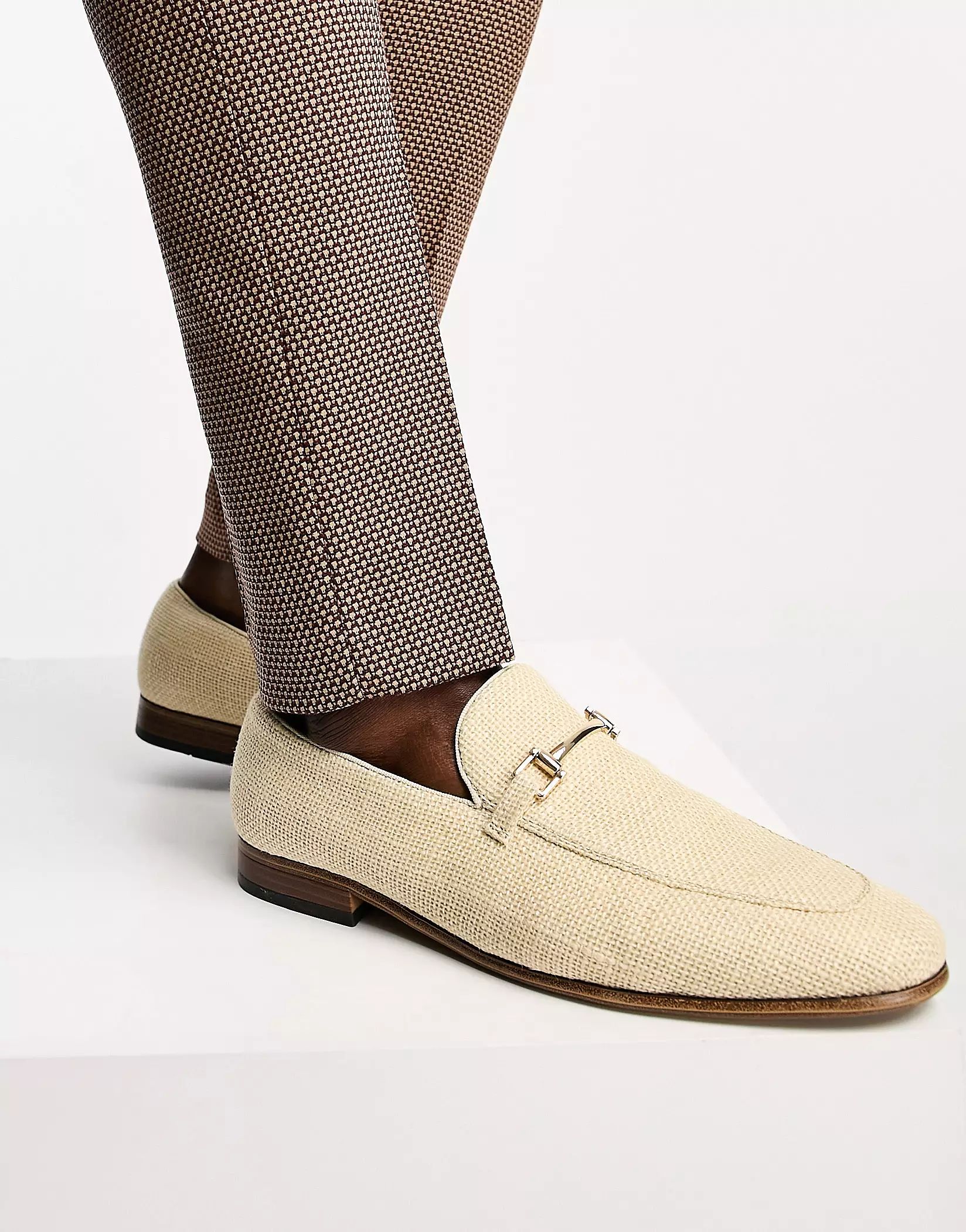 ASOS DESIGN loafers in natural weave with snaffle detail | ASOS (Global)