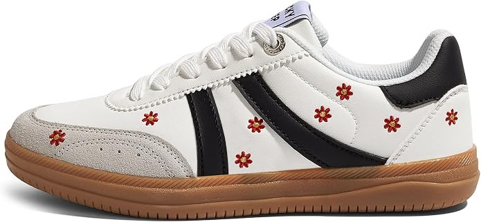 LUCKY STEP Women Classic Retro Tennis Sneakers Fashion Gum Sole Skate Casual Walking Shoe Anti Sl... | Amazon (US)