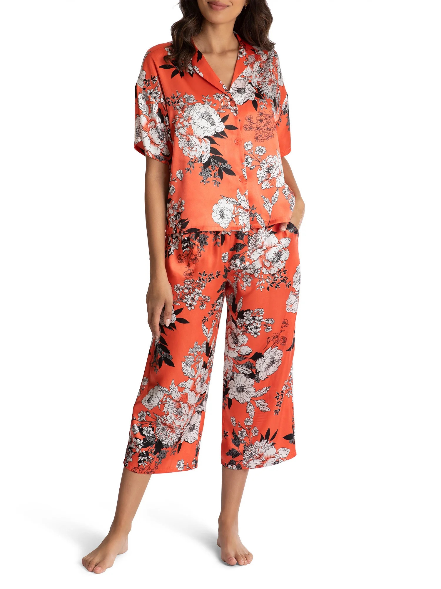 Secret Treasures Women’s and Women’s Plus Crop PJ Set | Walmart (US)
