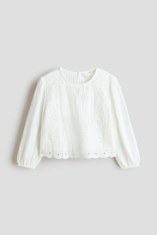 H & M - Broderie anglaise muslin blouse - White | H&M (UK, MY, IN, SG, PH, TW, HK)