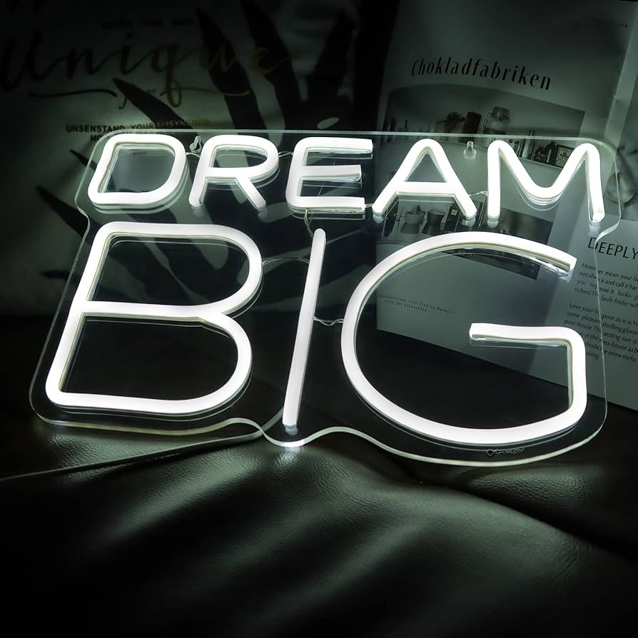 Vinray Dream-Big Neon Sign For Wall Decor In Bedroom or Bar,Dream Led Neon Sign For Birthday Gift... | Amazon (US)