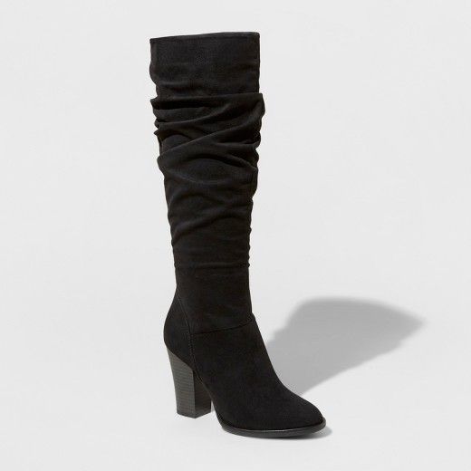 Women's Shelby Heeled Scrunch Tall Boots - A New Day™ | Target