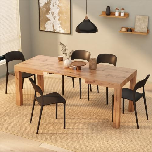 Mobili Fiver First Extendable Dining Table 47.2 to 78.7 Inches Seats 6 to 8 Rustic Oak | Amazon (US)