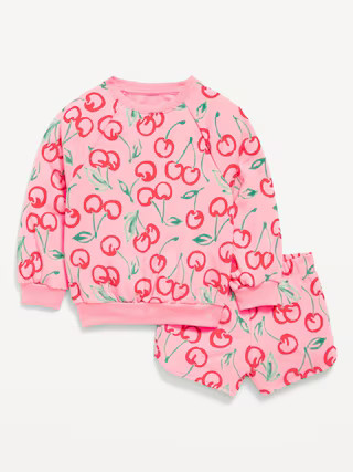 Printed French Terry Sweatshirt and Shorts Set for Toddler Girls | Old Navy (US)