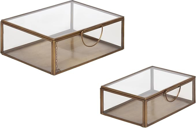 Kate and Laurel Nevala Traditional Decorative Glass Box Set for Tabletop Storage, Set of 2, Clear... | Amazon (US)