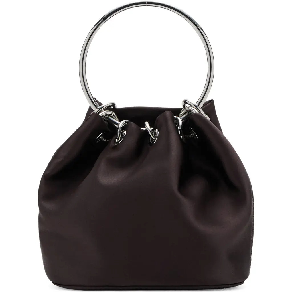 MANGO Satin Top Handle Bag in Chocolate at Nordstrom | Nordstrom