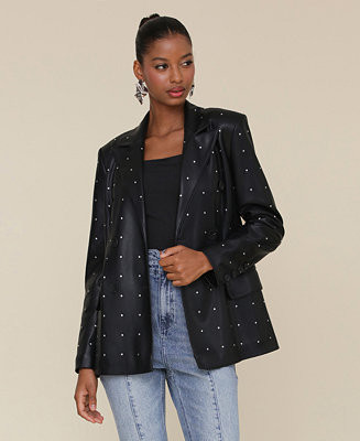 Avec Les Filles Women's Double-Breasted Diamante Blazer - Macy's | Macy's
