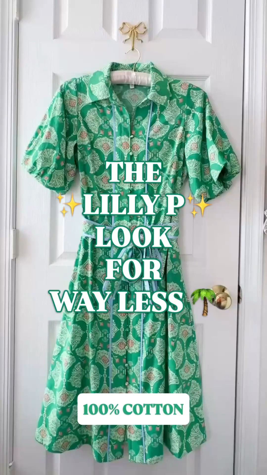 Lilly Pulitzer look for less | green shirt dress | cotton midi dress | Belk dress | Palm Beach style

This green Crown & Ivy shirt dress is giving the Lilly Pulitzer look for way less, and the print is so good.

The bright green color, tropical botanical print, collared neckline, button front, short sleeves, belted waist, midi length, and 100% cotton fabric make this look like the kind of polished resort dress that usually comes with a much higher price tag. It has that happy Palm Beach style feeling Lilly shoppers love, but at a Belk doorbuster price.

The 100% cotton fabric is the detail that makes it even better for warm weather. It feels breathable, crisp, and easy for summer plans, vacation packing, resort dinners, beach trips, church, brunch, bridal showers, baby showers, graduation parties, garden parties, luncheons, and everyday outfits when you want the dress to do the styling for you.

Style it with gold sandals, raffia wedges, pearl earrings, white sandals, a straw tote, flat sandals, or a woven clutch for an easy colorful summer outfit that feels polished immediately.

If you love Lilly Pulitzer dresses, green summer dresses, cotton shirt dresses, Palm Beach style, resort wear, vacation dresses, Belk fashion finds, Crown & Ivy dresses, colorful summer dresses, and designer looks for less, this is one of the strongest sale finds to check.

Lilly Pulitzer look for less, Lilly Pulitzer inspired dress, Lilly Pulitzer style dress, green shirt dress, green midi dress, green summer dress, cotton shirt dress, cotton midi dress, 100 cotton dress, Belk dress, Belk fashion find, Crown and Ivy dress, Crown & Ivy dress, Palm Beach style, resort dress, vacation dress women, beach vacation dress, tropical print dress, botanical print dress, preppy summer dress, summer dress women, designer look for less

#LTKFindsUnder100 #PreppyStyle #LillyPulitzer #LookForLess #WeddingGuestDress #VacationDress #SummerDress #SummerOutfit #ResortStyle

#LTKWedding #LTKSaleAlert #LTKSeasonal