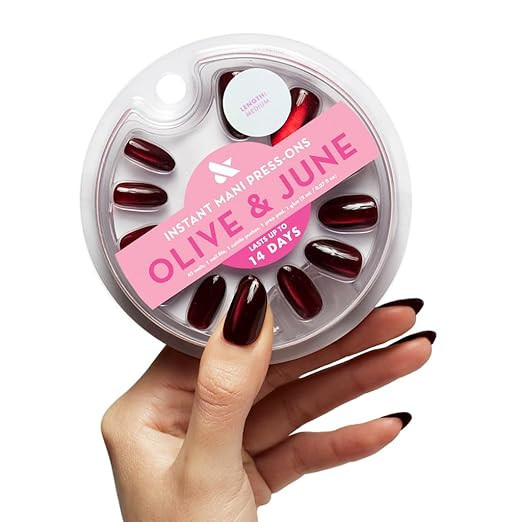 Olive & June Instant Mani Press-On Nails | Glue | Medium Oval | 42 Pieces, 21 Sizes | Non-Toxic, ... | Amazon (US)