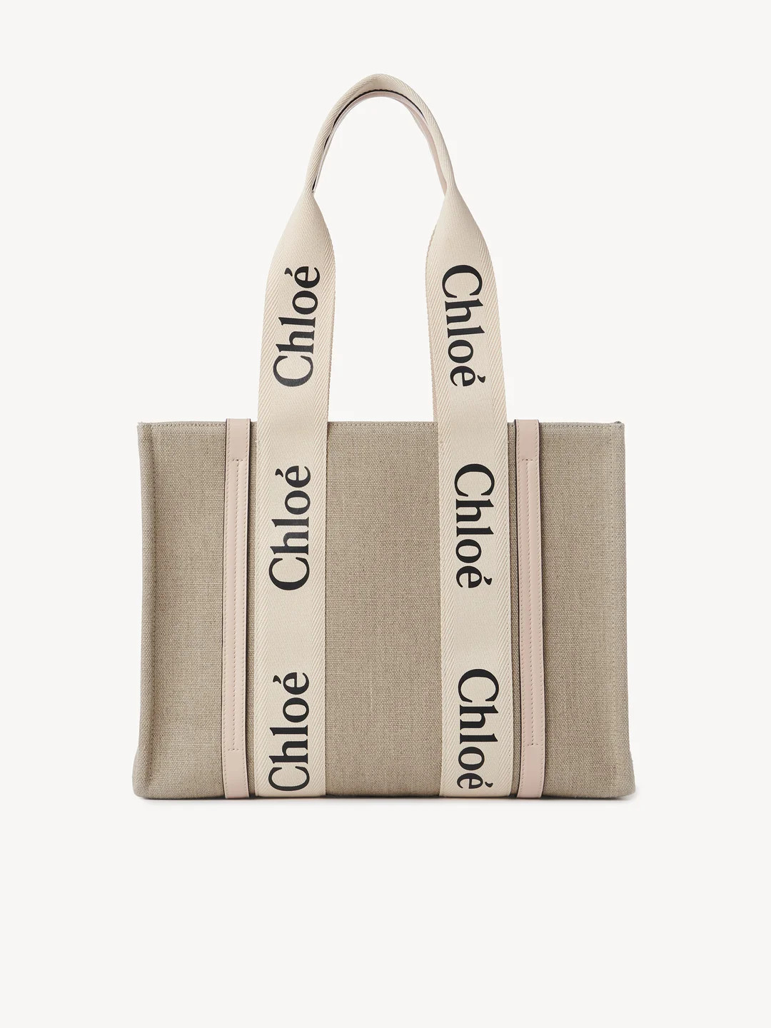 Woody tote bag in linen | Chloe US
