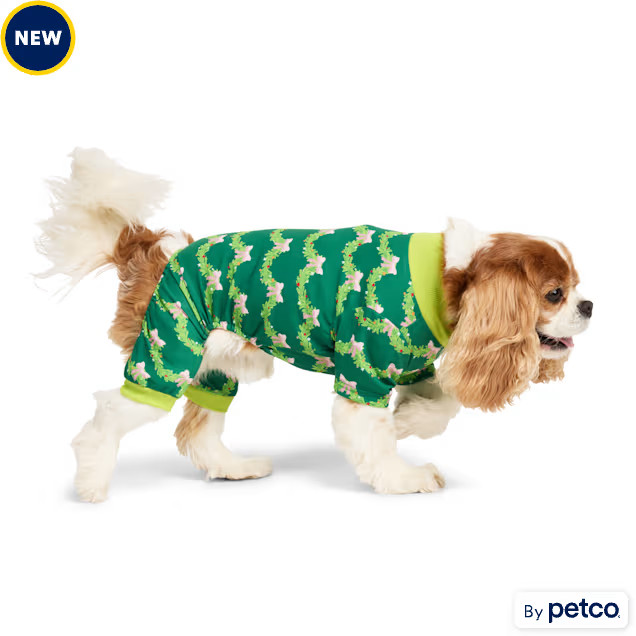 Merry Makings Green Garland Pet Pajamas, Medium | Petco