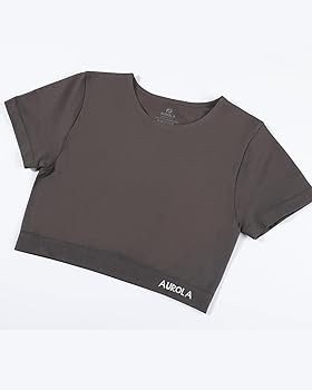 AUROLA Essentials Seamless Short Sleeve Crop Top for Women Workout Active Comfort Athletic Shirts... | Amazon (US)
