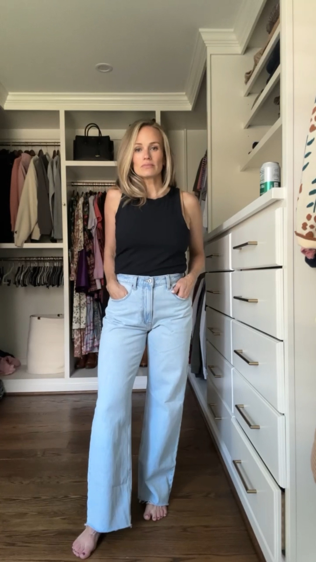 This is the High Rise Loose Jean from Abercrombie in a size 27 (just had a baby, so I am going up 2-3 sizes in jeans!), but they run TTS if you are wearing your typical size. I LOVE the wash, feel, etc. 

#LTKstyletip #LTKfindsunder100 #LTKSeasonal