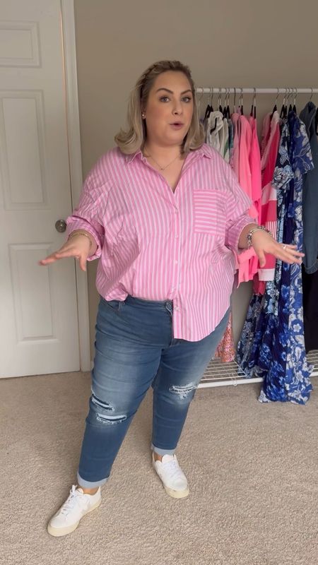 Spring new arrivals from Maurices and everything is 36% off🎉🎉 
Everything is a 2X and the jeans are a 22! #ad #discovermaurices @maurices

#LTKplussize #LTKsalealert #LTKfindsunder50