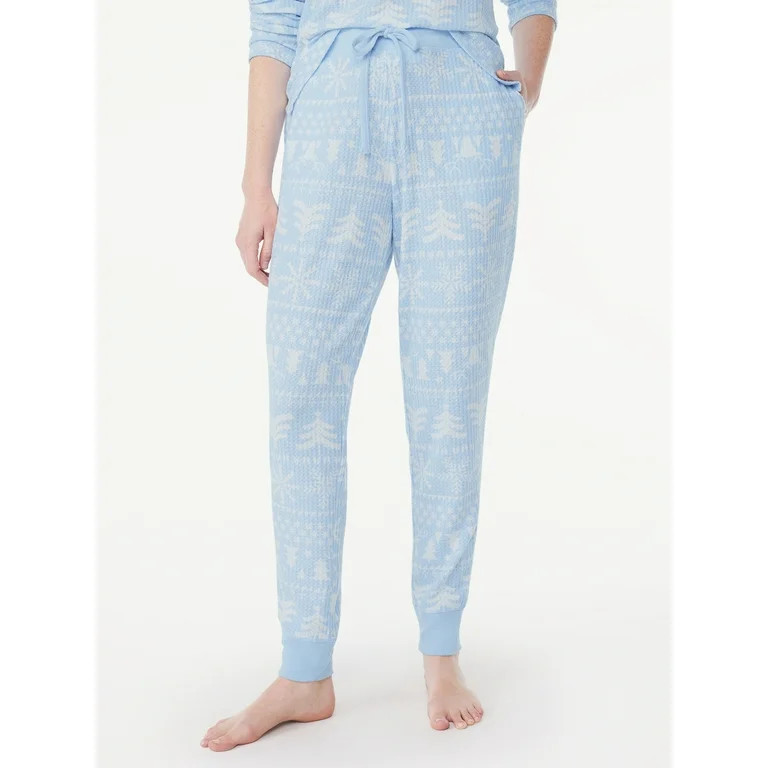 Joyspun Women's Waffle Hacci Knit Sleep Joggers, Sizes S to 3X - Walmart.com | Walmart (US)
