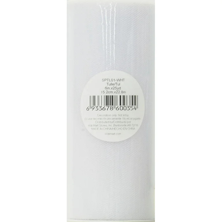 Fuzhou 6" White Sparkle Tulle, 25 Yards, 100% Polyester by the Bolt | Walmart (US)