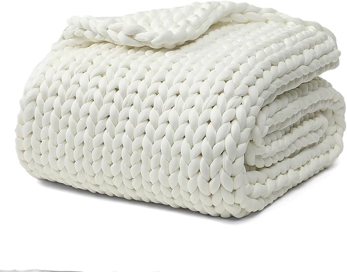 YnM Cooling Chunky Throw Blanket, Medium-Weight, Hand Knitted, Skin Friendly, Ventilated and Brea... | Amazon (US)