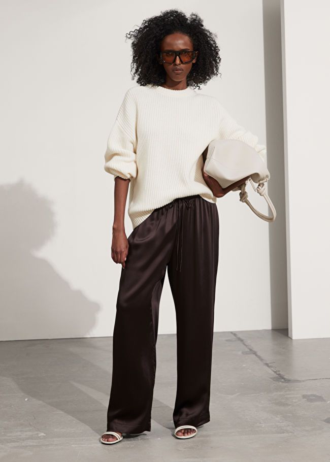 Satin Drawstring Trousers | & Other Stories US