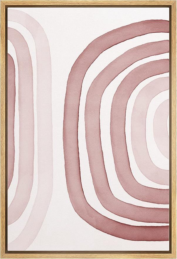 MUDECOR Framed Canvas Print Wall Art Maroon Spiral Pattern Display Geometric Shapes Illustrations... | Amazon (US)