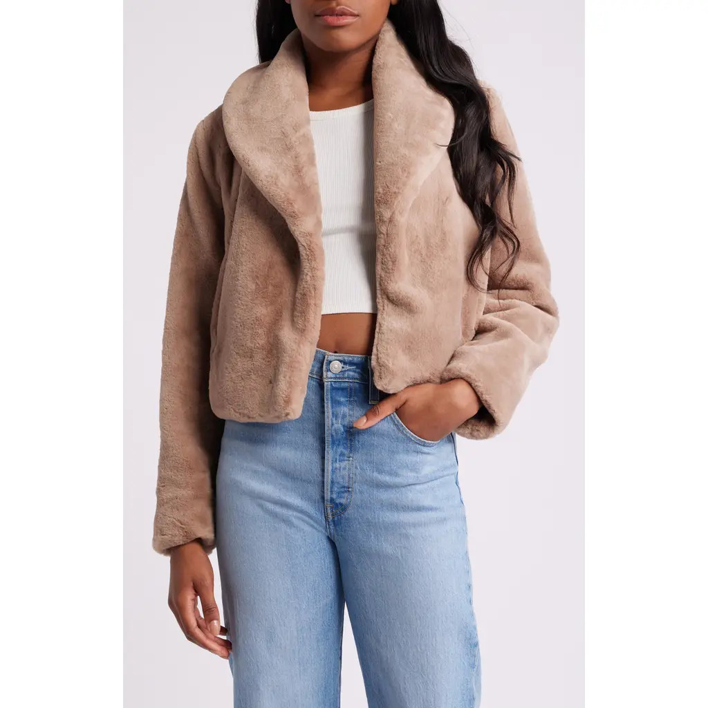 BLANKNYC Shawl Collar Faux Fur Jacket in Fresh Start at Nordstrom, Size Small | Nordstrom