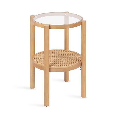 Kate and Laurel Shorehaven Rattan Side Table, 18x18x24, Natural | Target