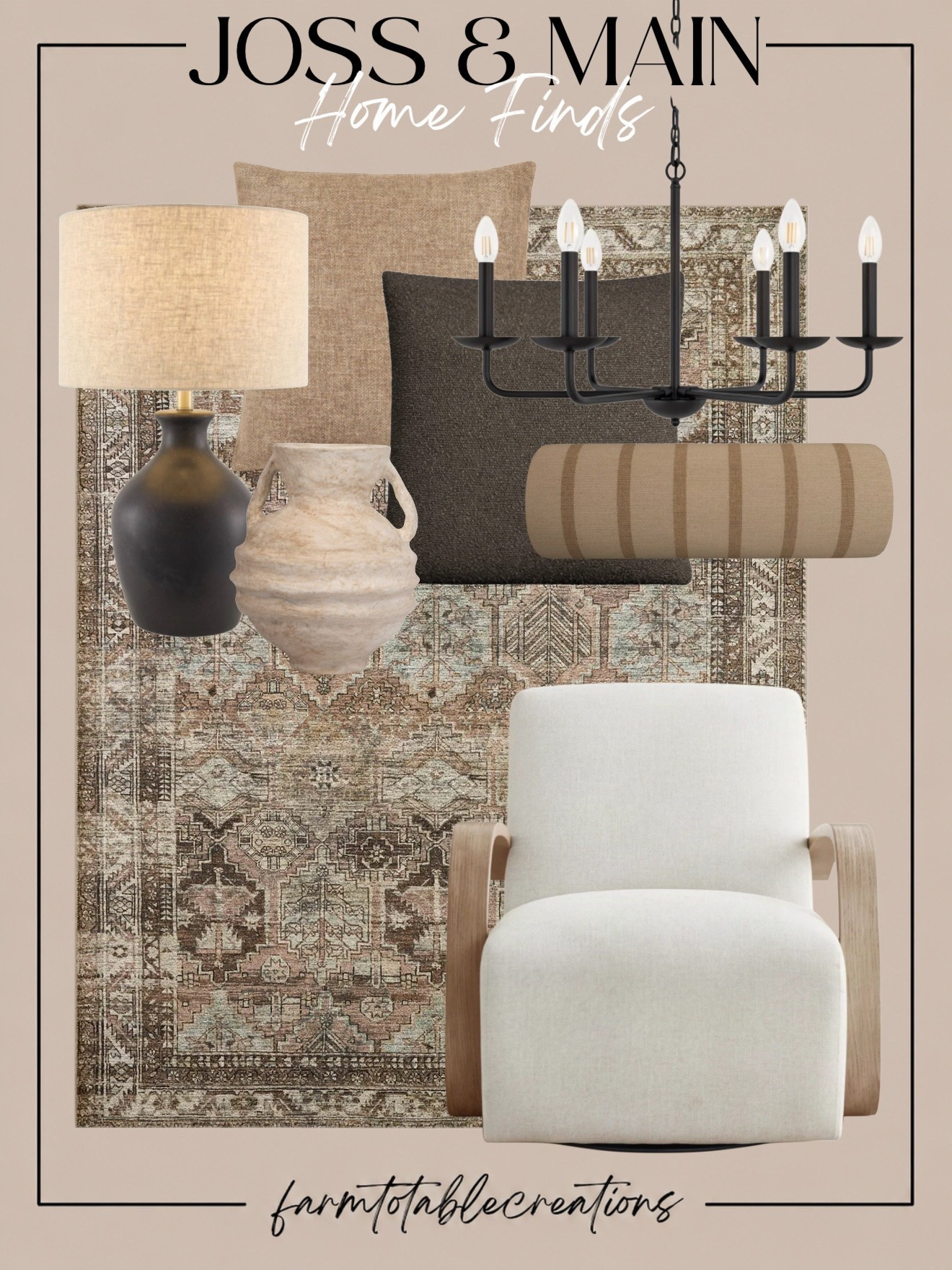 Joss & Main Neutral Home Finds 🤎

Warm neutrals, rich texture, and a little contrast—these Joss & Main finds are such a beautiful mix for creating that collected, designer-inspired look. The vintage-style rug, creamy accent chair, sculptural pottery, and black lighting add depth while still keeping everything soft and inviting.

Follow @farmtotablecreations on Instagram for more cozy home finds and trending decor.

I especially love the combination of warm brown textiles with black accents and aged-looking pottery. It’s an easy palette to carry from late summer straight through fall while still feeling timeless enough for year-round styling.

#LTKHome #JossAndMain #JossAndMainFinds #JossAndMainHome #NeutralHome #NeutralDecor #CozyHome #DesignerInspired #HomeDecor #LivingRoomInspo #VintageInspired #EarthyHome #WarmNeutrals #InteriorInspo #LTKFinds

#LTKHome