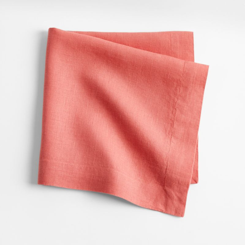 Marin Sienna Pink European Flax -Certified Linen Napkin + Reviews | Crate & Barrel | Crate & Barrel