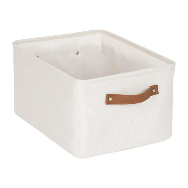 Mainstays Natural Canvas Storage Basket with Handles | Walmart (US)